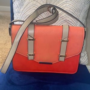 Coral/Scarlet/Tan Crossbody Purse